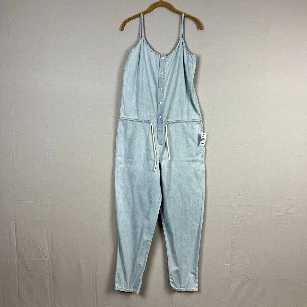 Mavi Womens Jumpsuit Light Blue Spaghetti Straps Drawstring Waist Size Small 27